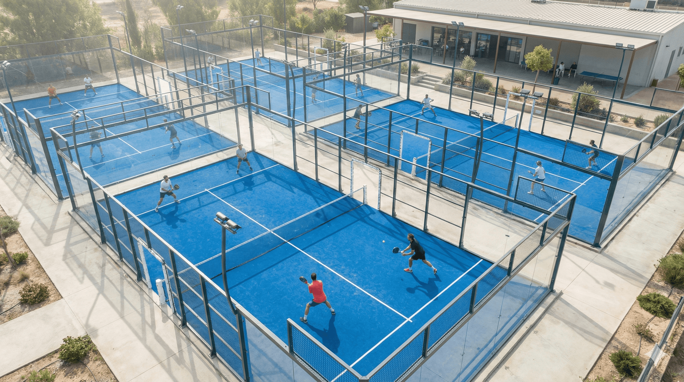 Pistas de pádel desde vista aérea